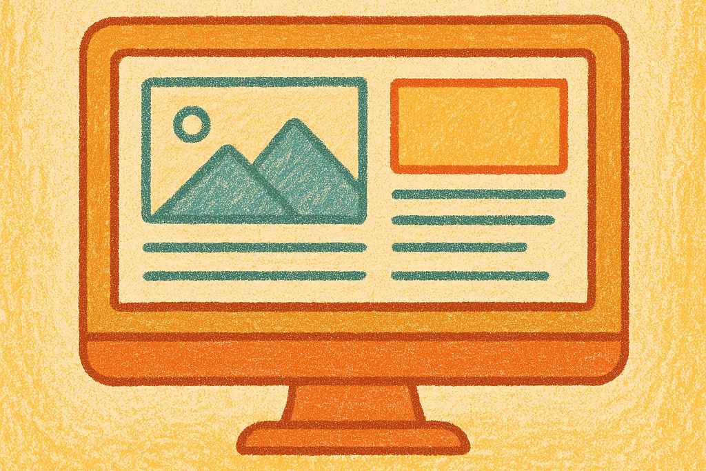 Desktop computer displaying a professional, custom website design.
