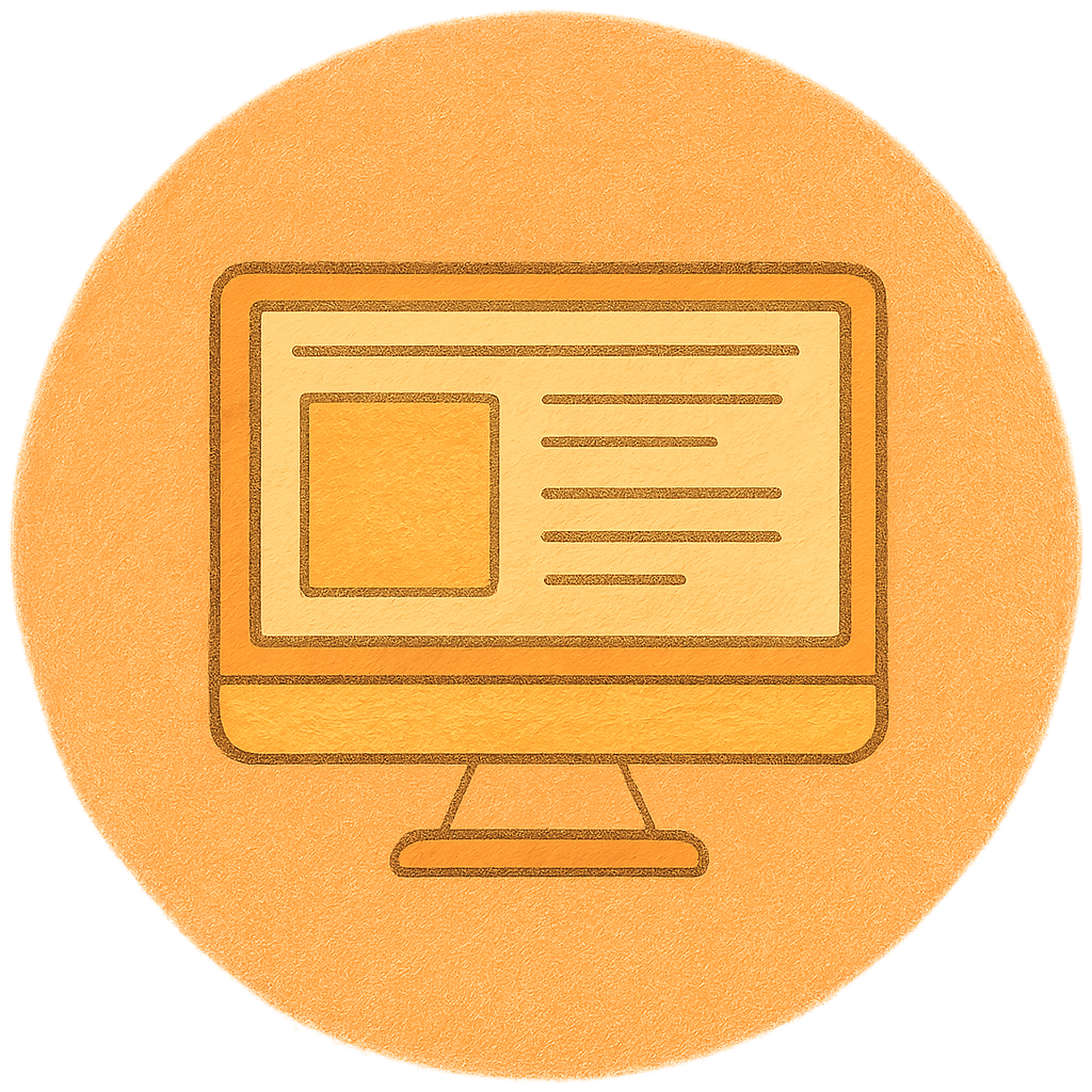 Desktop computer showcasing website design